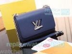 New Fashionable Replica L---V Twist Denim Blue Leather Ladies Chain Shoulder Bag